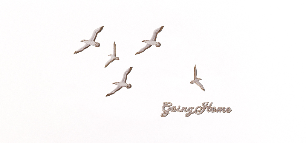 AP-102-WT-GD Going Home Birds White-Gold
